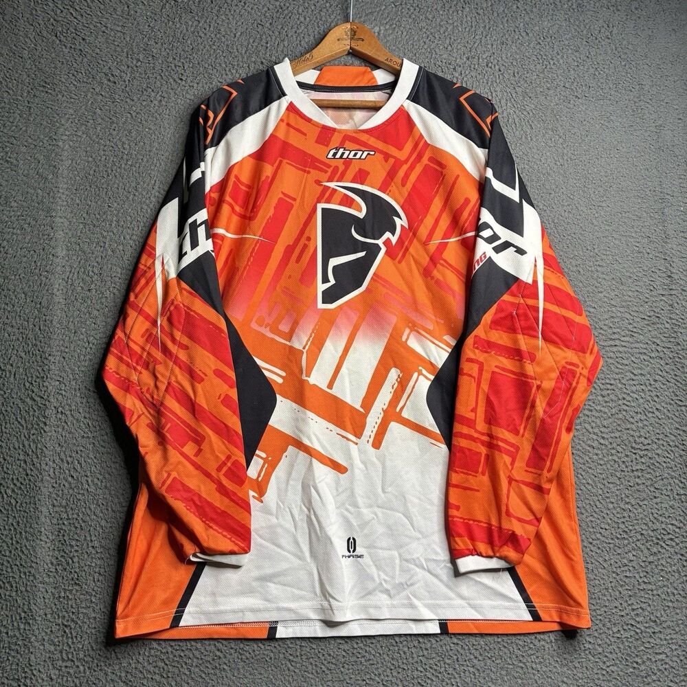 THOR MAILLOT PHASE ORANGE MOTOCROSS ENDURO JERSEY Long Sleeve Elbow Pad XL